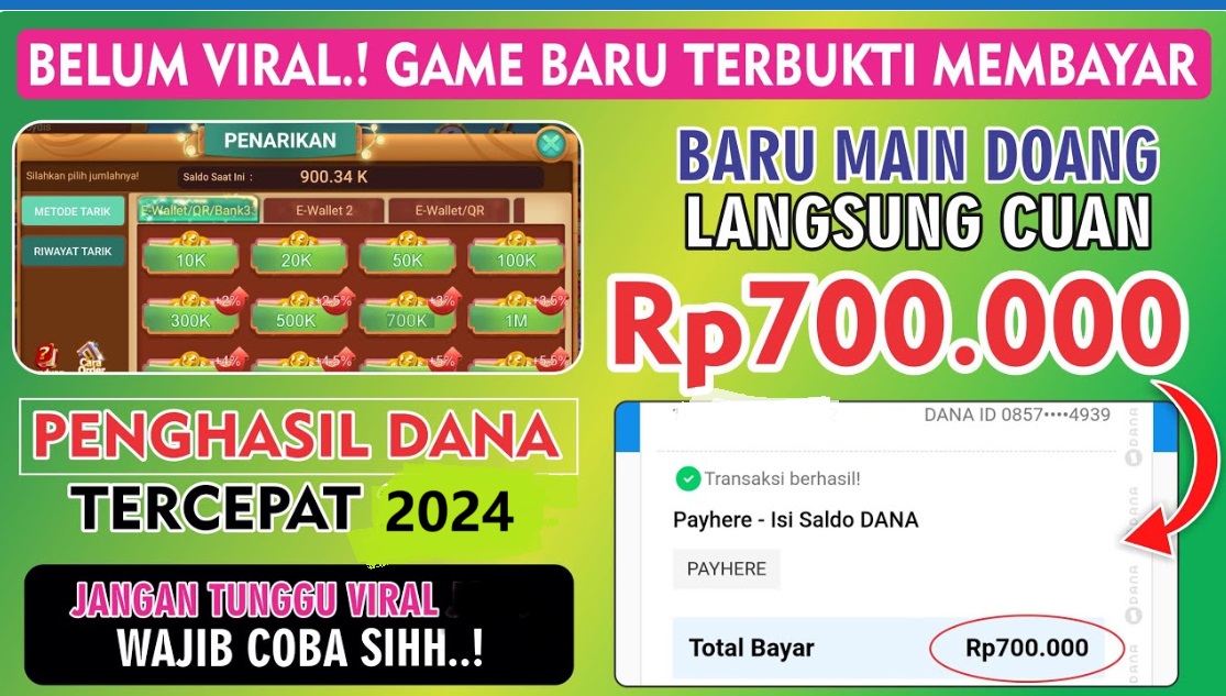 Game Terbaru Akhir Tahun, Main Bentar Sambil Rebahin, Saldo DANA Gratis Nambah Rp 700 Ribu