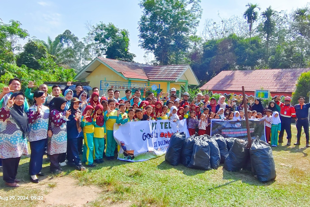 PT TeL Ajak Siswa SDN 15 Rambang Niru Peduli Lingkungan, Edukasi Pemilahan Sampah dan Pencegahan Karhutla