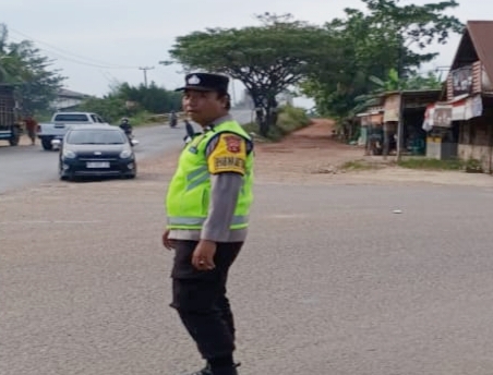 Jaga Stabilitas Kamtibmas di Wilayahnya, Unit Patroli Polsek Pemulutan Ogan Ilir Berjaga di Titik Rawan