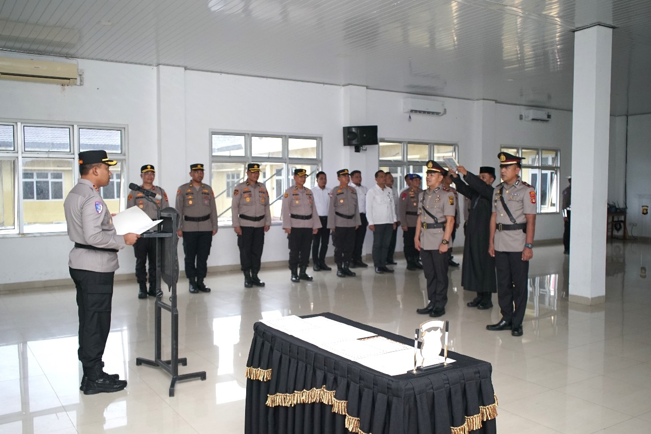 Kapolres OKI Pimpin Sertijab Kapolsek Teluk Gelam dan Jejawi, Begini Harapannya