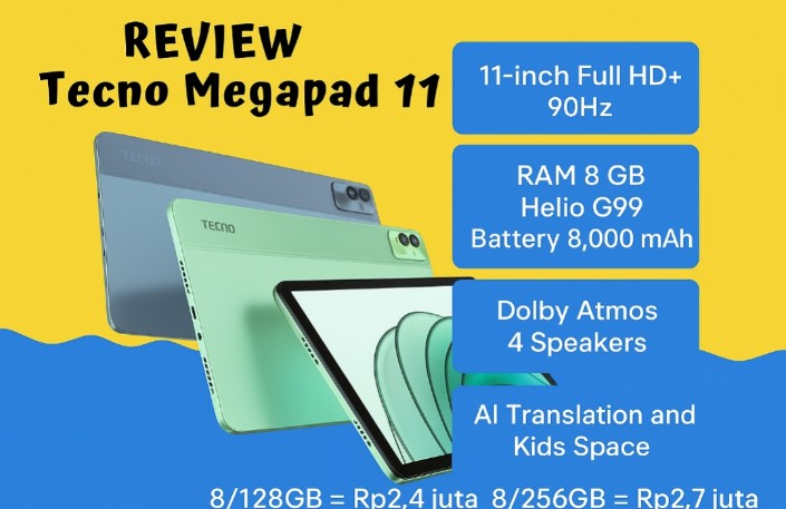 Tecno MegaPad 11 Meluncur di Indonesia, Tablet Besar Fitur Lengkap Harga Bersahabat