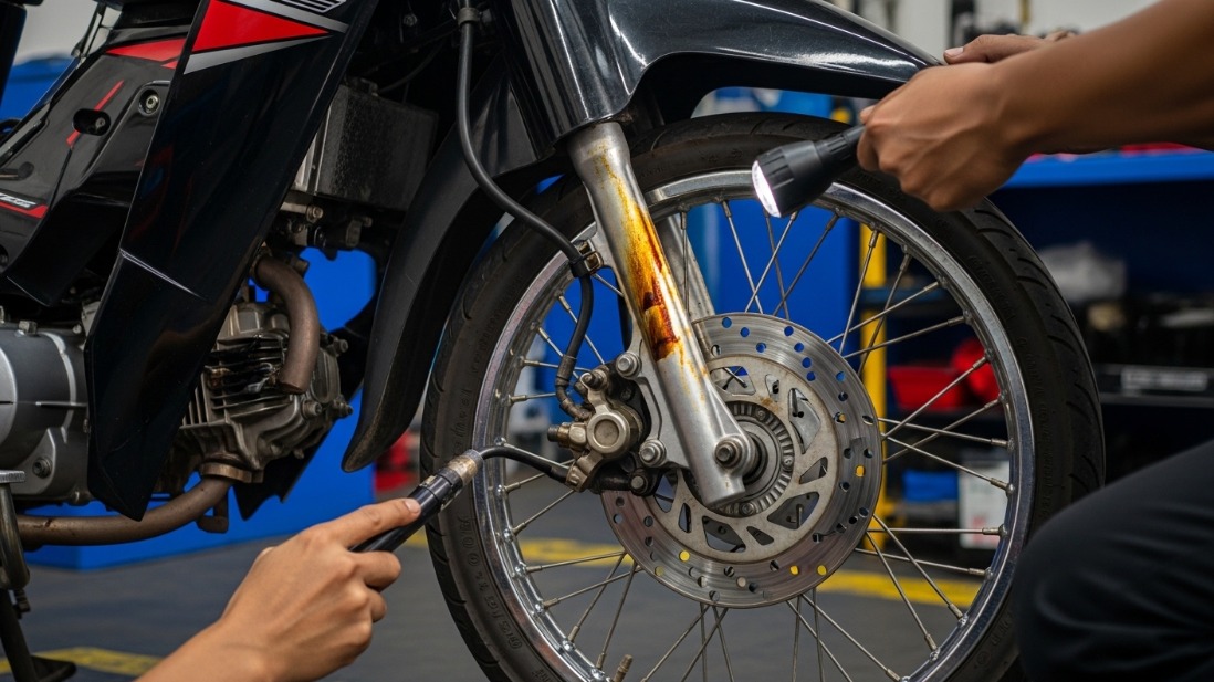 Bahaya Shockbreaker Bocor yang Sering Diabaikan Pengguna Motor Harian