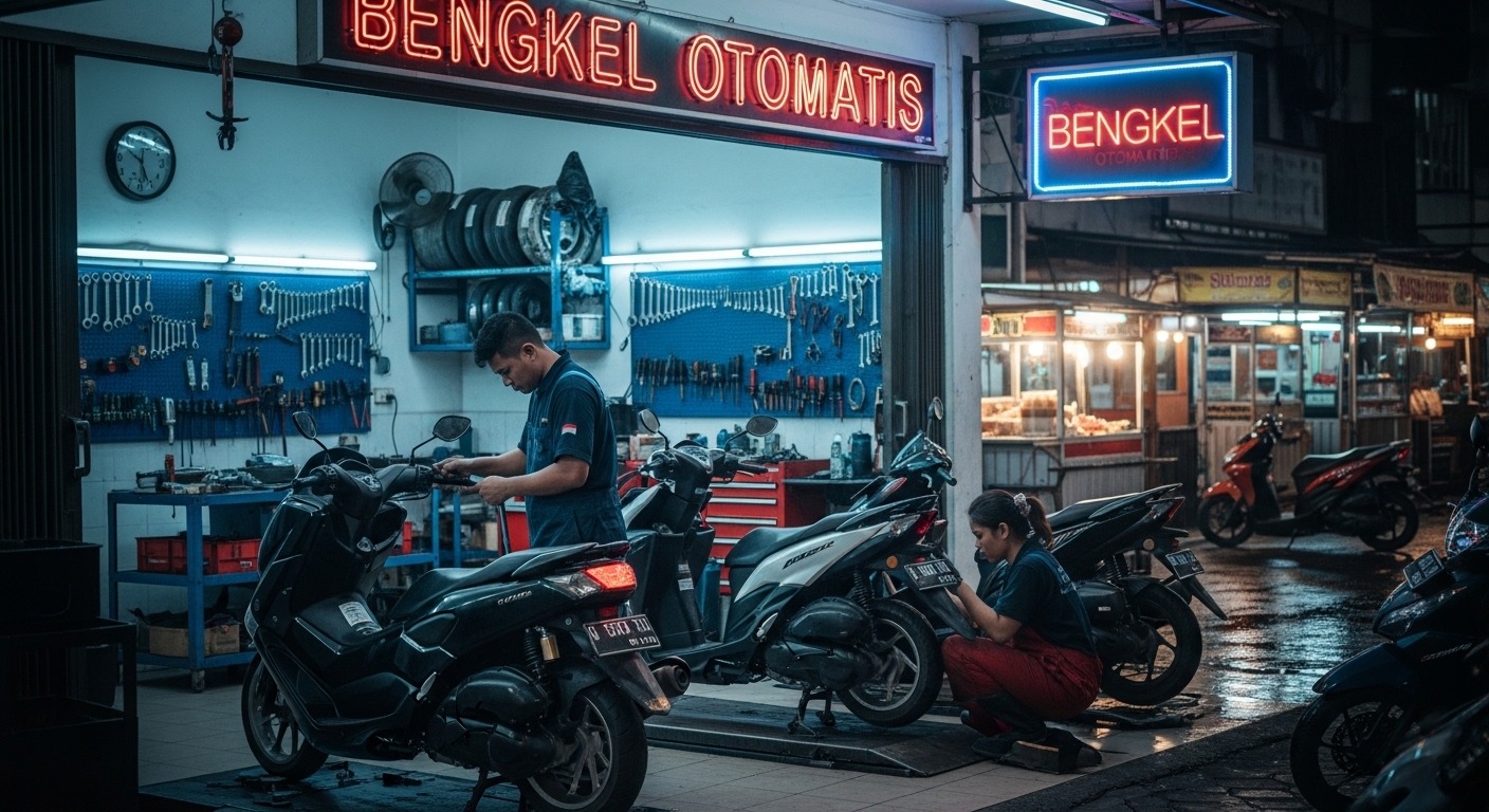 Bengkel Motor Matic Buka Malam Jadi Andalan, Solusi Servis Dadakan Jelang Akhir Pekan