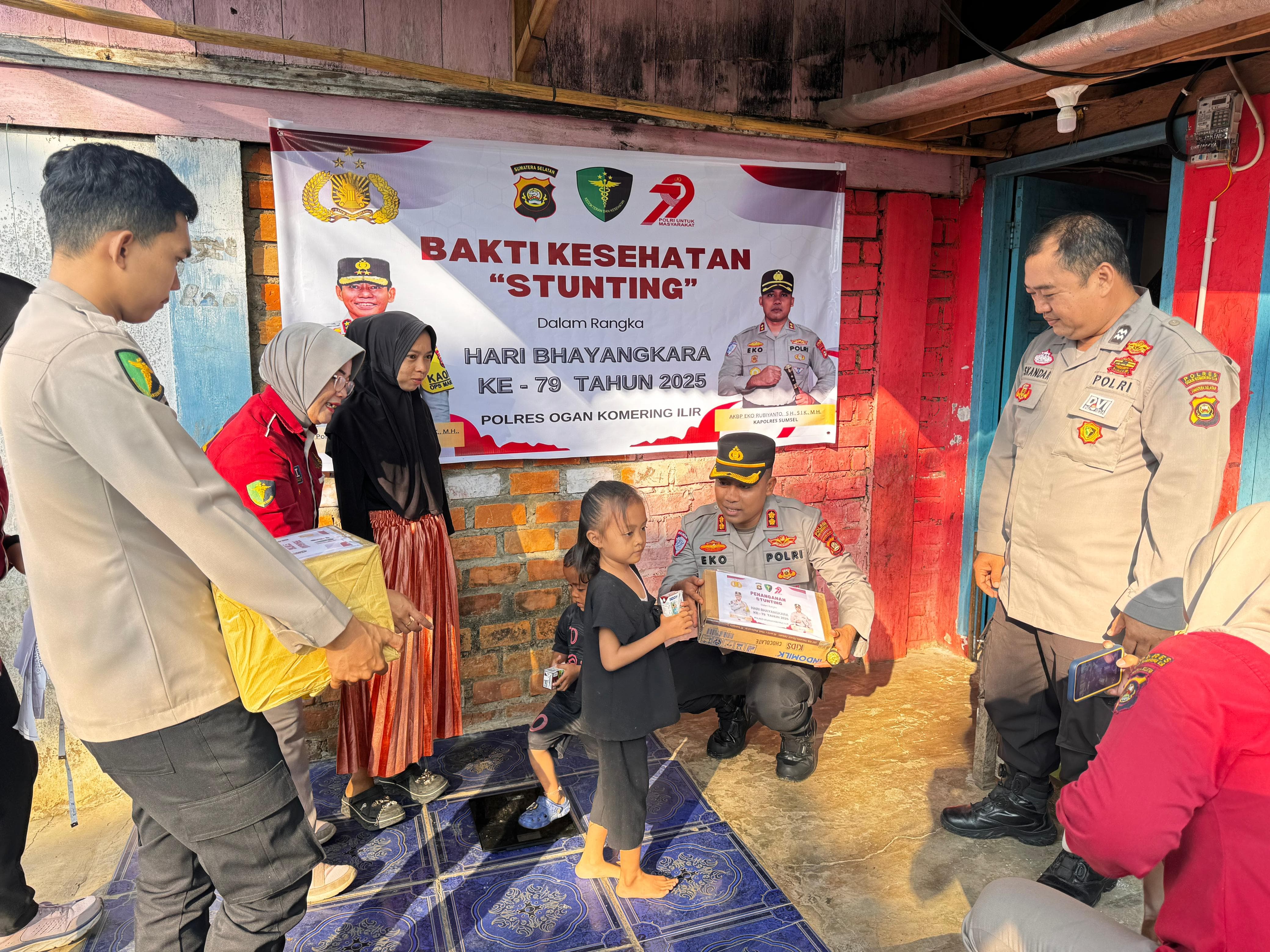 Sambut HUT Bhayangkara, Polres OKI Lakukan Penanganan Stunting di Kelurahan Cinta Raja Kayuagung