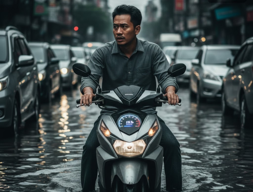Terjebak Macet Banjir, ISS Motor Listrik Matikan Agar Lebih Irit? Ini Penjelasan Sebenarnya