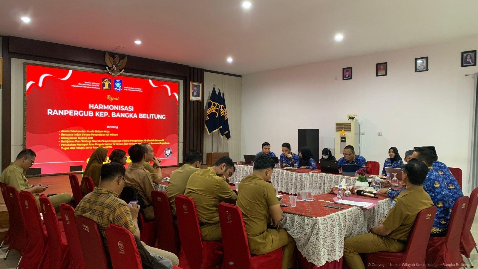 Kemenkumham Babel Fasilitasi Harmonisasi Rapergub untuk Perkuat Tata Kelola Daerah