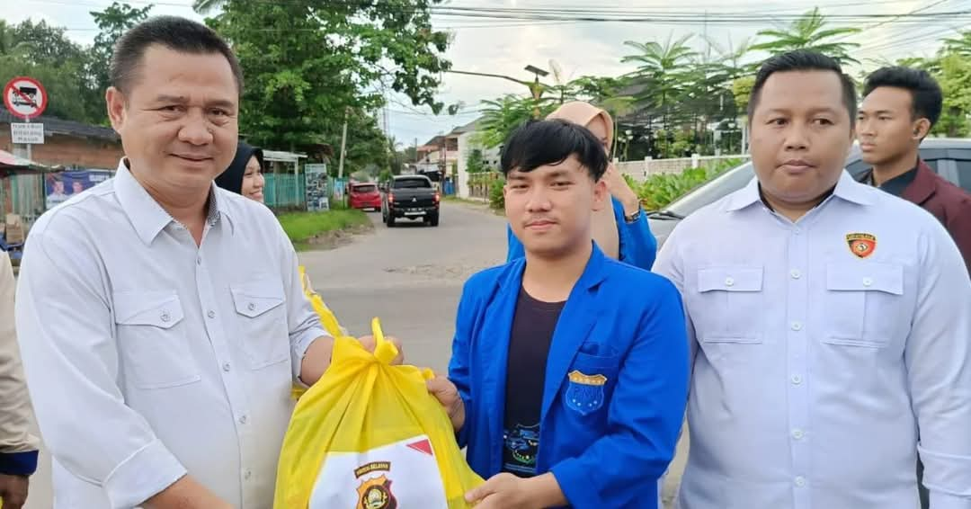 Bakti Sosial Sat Intelkam Polres Ogan Ilir, Bagikan 80 Paket Sembako untuk Organisasi Mahasiswa