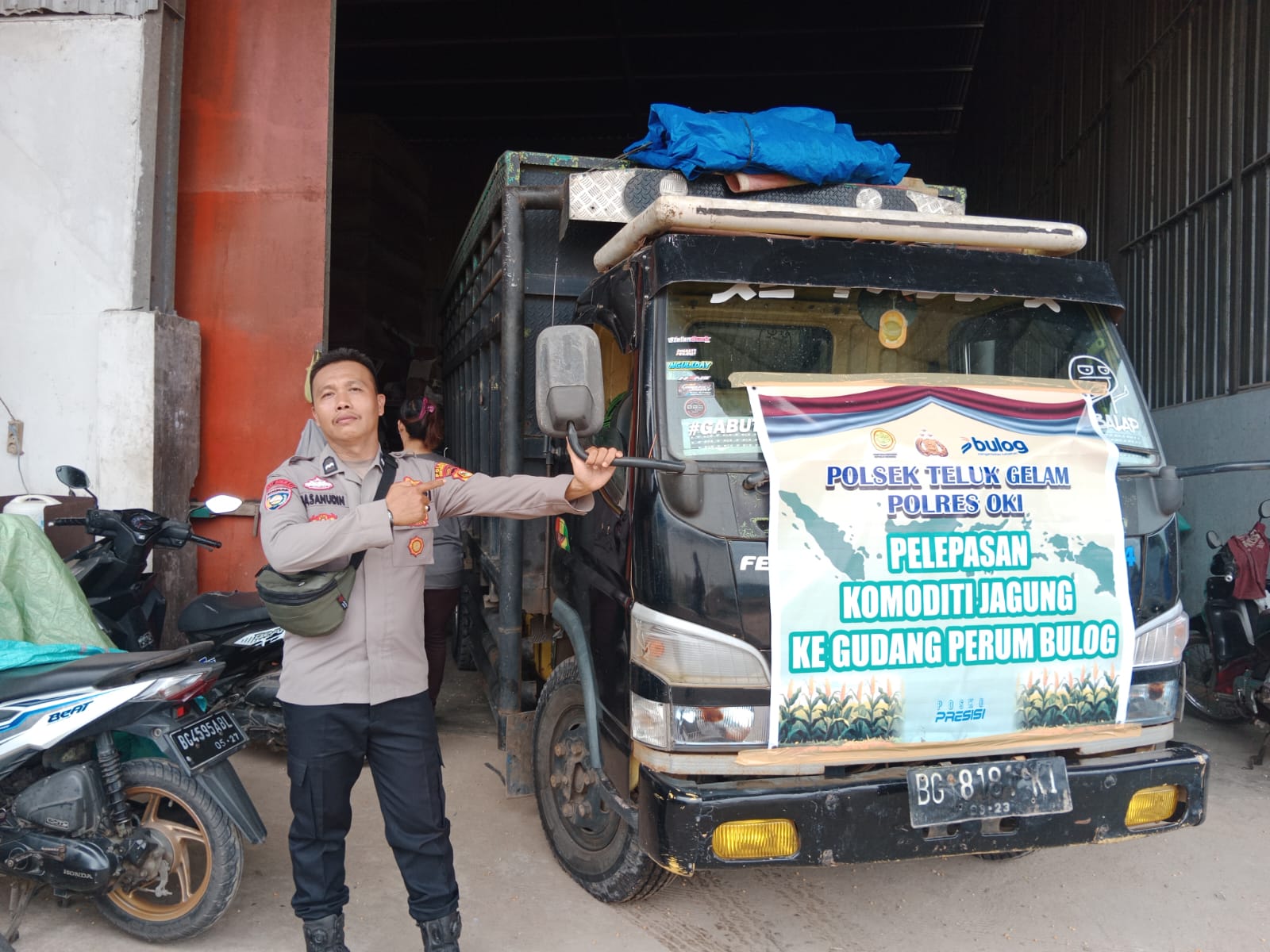 Komoditi Jagung Kuartal III 2025 Polsek Teluk Gelam Dikirim ke Gudang Bulog Sumsel