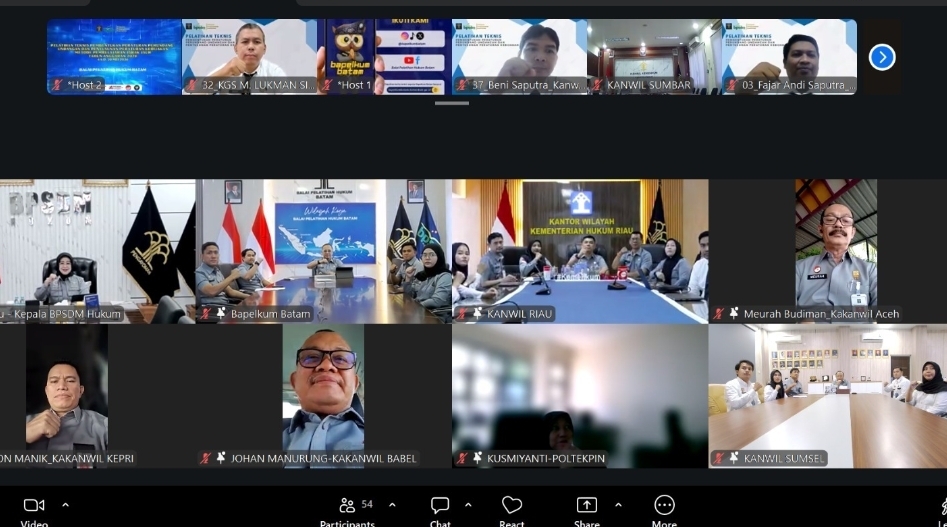 Kanwil Kemenkum Sumsel Tingkatkan Kompetensi ASN Lewat Pelatihan Penyusunan Regulasi