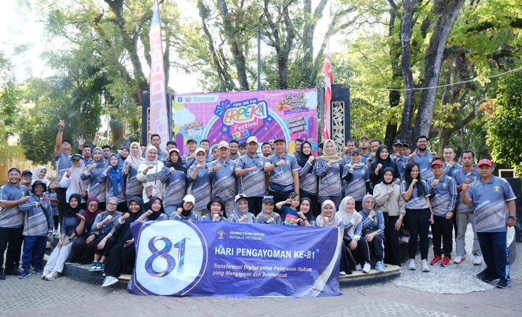 Semarak Hari Pengayoman ke-81, Kemenkum Babel Gelar Fun Walk di Pangkalpinang