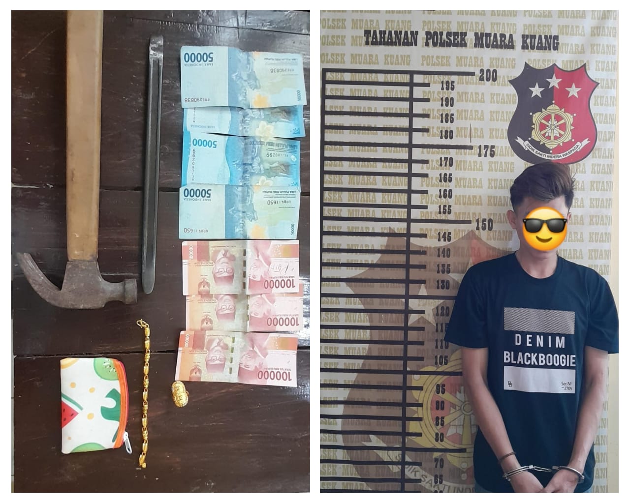 Kepergok Mencuri di Rumah Warga, Pemuda Berambut Pirang di Muara Kuang Ogan Ilir Nyaris di Amuk Massa