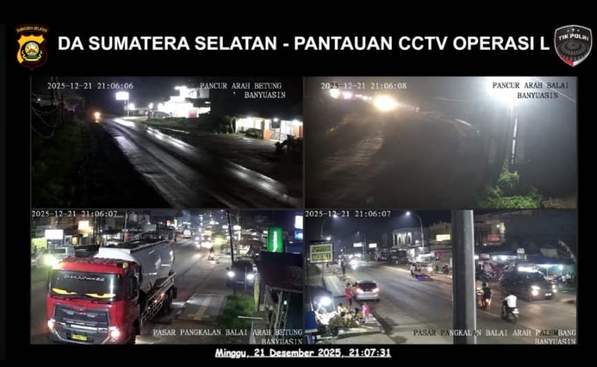 Pantau Lalu Lintas Jalintim Betung, Bid TIK Polda Sumsel Hadirkan CCTV Live YouTube