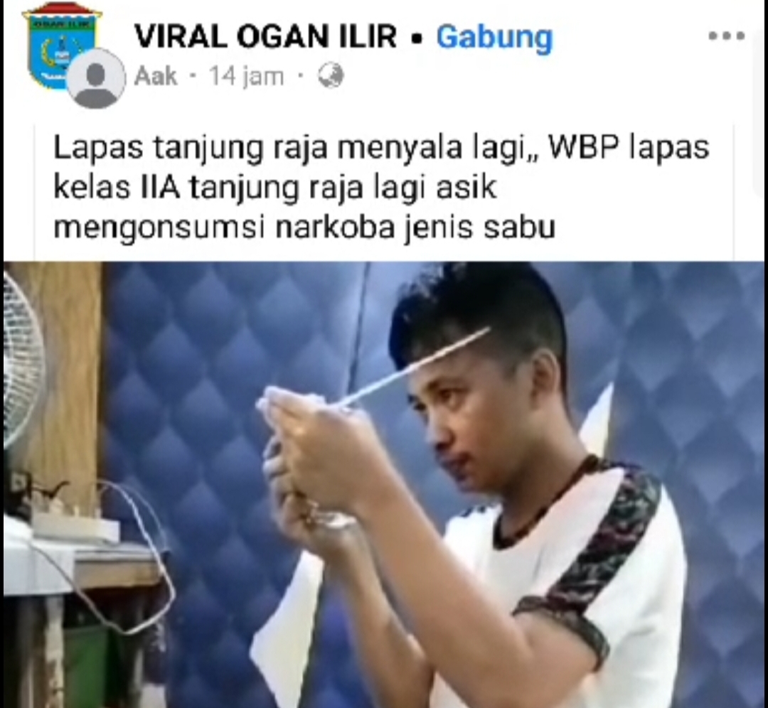 Video Seorang Pria Tengah Asyik Isap Narkoba, Disebut Terjadi di Lapas Tanjung Raja Ogan Ilir, Ini Faktanya