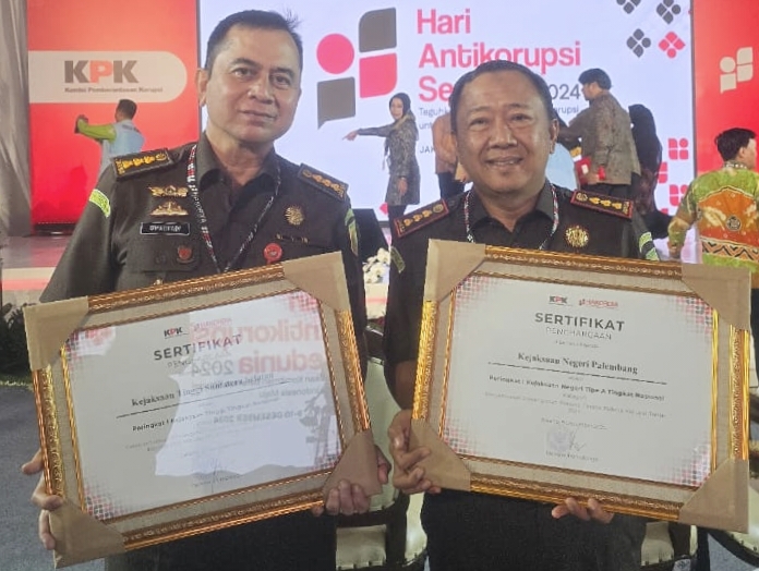 Puncak Hakordia, Kejati Sumsel-Kejari Palembang Sukses Borong Penghargaan KPK Awards 2024