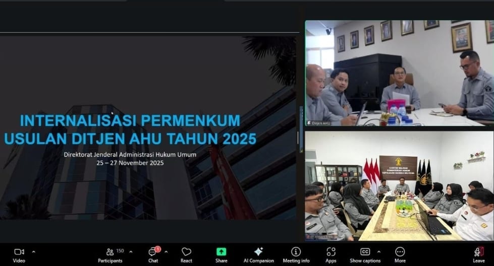 Transformasi Layanan AHU: Kanwil Kemenkum Babel Ikuti Sosialisasi Regulasi Terbaru Ditjen AHU