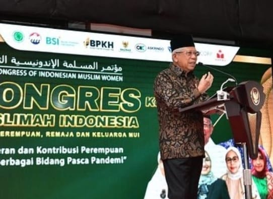 Ada 4 Pesan Wakil Presiden (Wapres) K. H. Ma’ruf Amin saat Kongres Muslimah ke-3