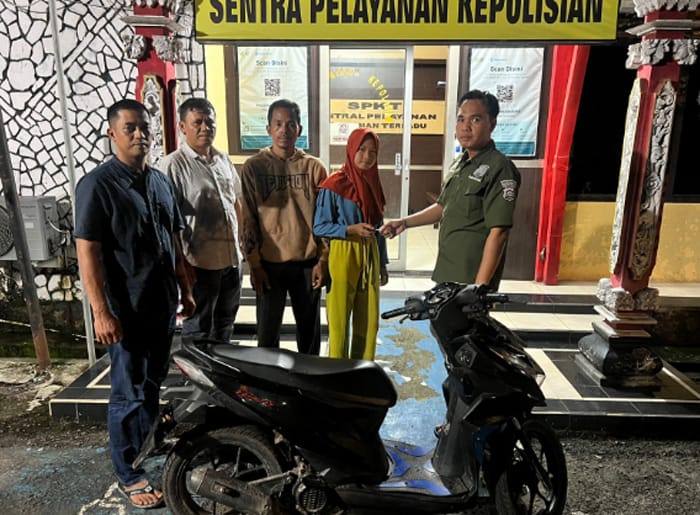 Polisi Temukan Motor Milik Warga OKI yang Dicuri di Semak-Semak Kebun Karet Ditutupi Dedaunan