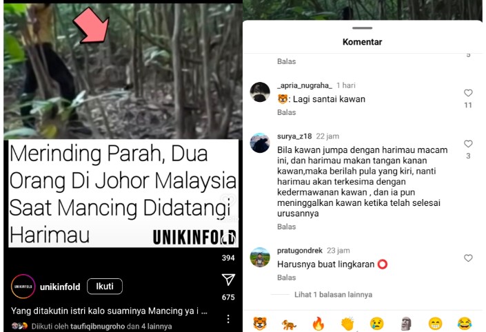 Serem, Detik- Detik Pemancing Ikan di Johor Malaysia Ini Nyaris Diterkam 'Pak Belang' Saat Berada di Hutan