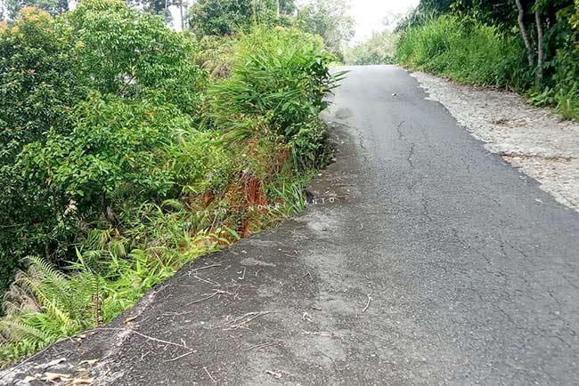 WASPADA! Jalan Alternatif Menghubungkan 6 Desa Di Kecamatan Kikim Selatan Longsor