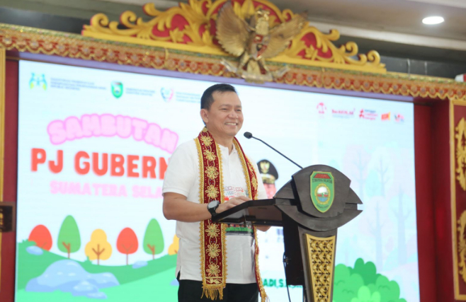 Hadiri Puncak HAN 2024, Pj Gubernur Elen Setiadi Tingkatkan Pemenuhan Hak-Hak Anak di Sumsel 