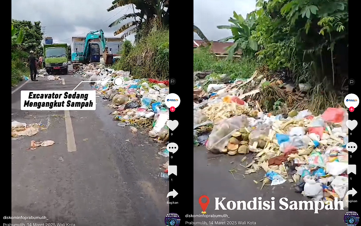 Walikota Prabumulih Kerahkan Excavator Pribadi Angkut Sampah di Pondok Bambu, Problem Sampah 1 Hari Tuntas   