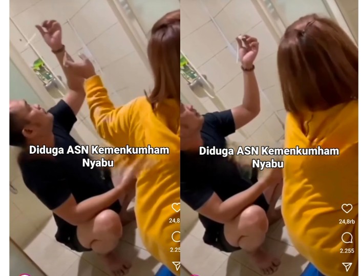 Beredar Video Diduga Oknum ASN Kemenkumham Nyabu di Toilet, Sedang Membuat Alat Mirip Bong