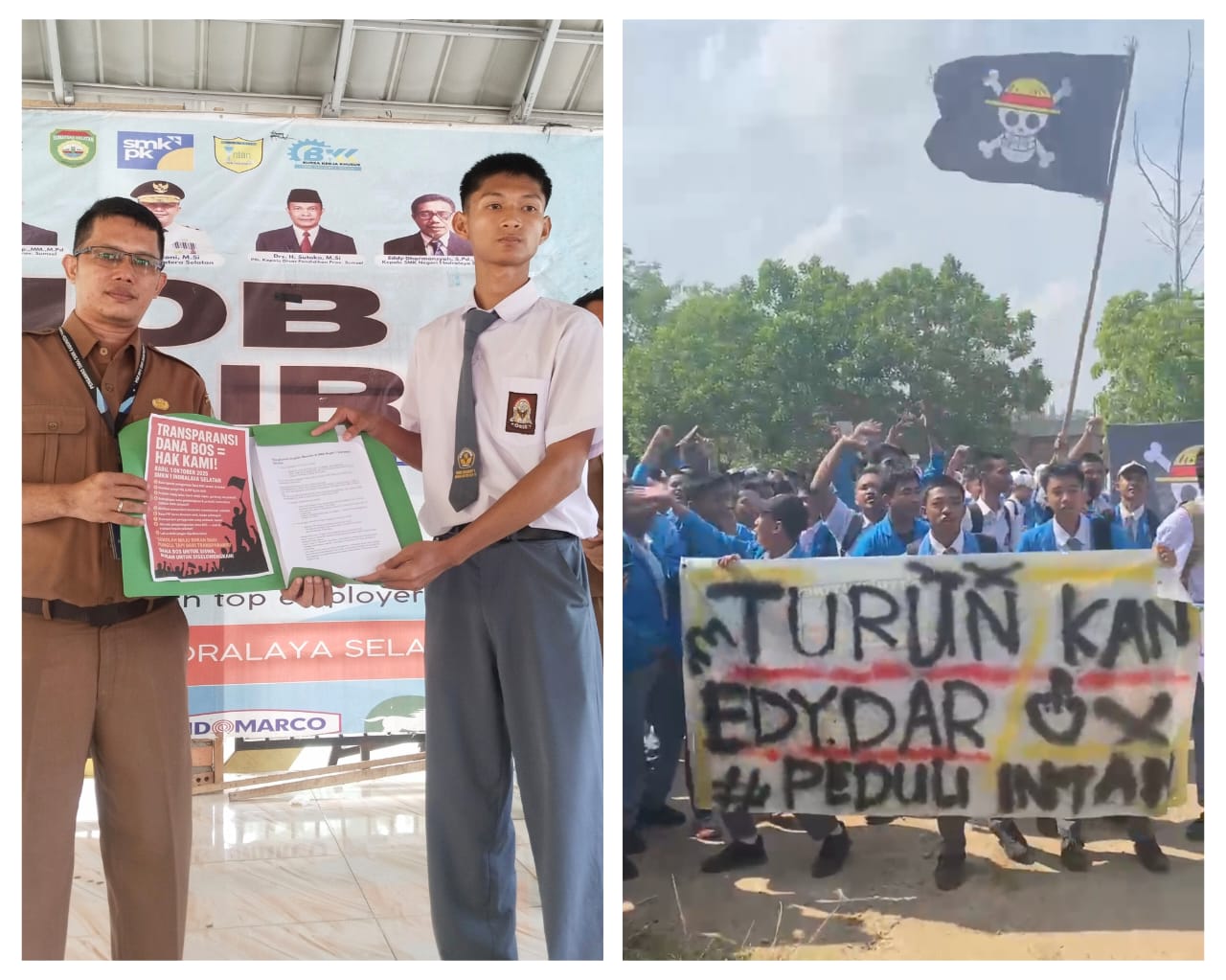 Ribuan Siswa SMKN 1 Indralaya Selatan Ogan Ilir Gelar Aksi Mogok Belajar, Tuntut Kepala Sekolah Dicopot