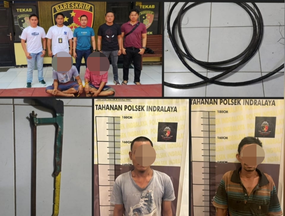 2 Pencuri Kabel Penerangan Jalan Tol Berhasil Diamankan Polsek Indralaya Saat Operasi Sikat Musi 2025
