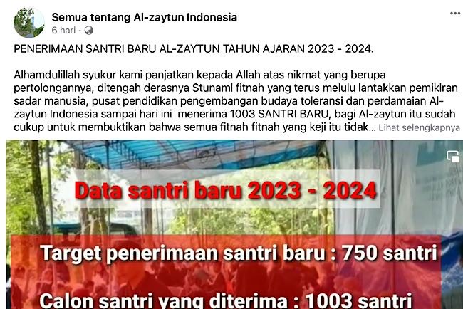 Anggota NII 2007 Sampai 180 Ribuan, Wajar Kalau Seribu Daftar Al Zaytun, Taufik: Anak Pengikut Panji Gumilang