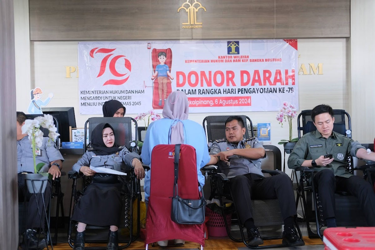 70 Nyawa Tertolong! Kemenkumham Babel Gelar Donor Darah Peringati Hari Pengayoman Ke-79