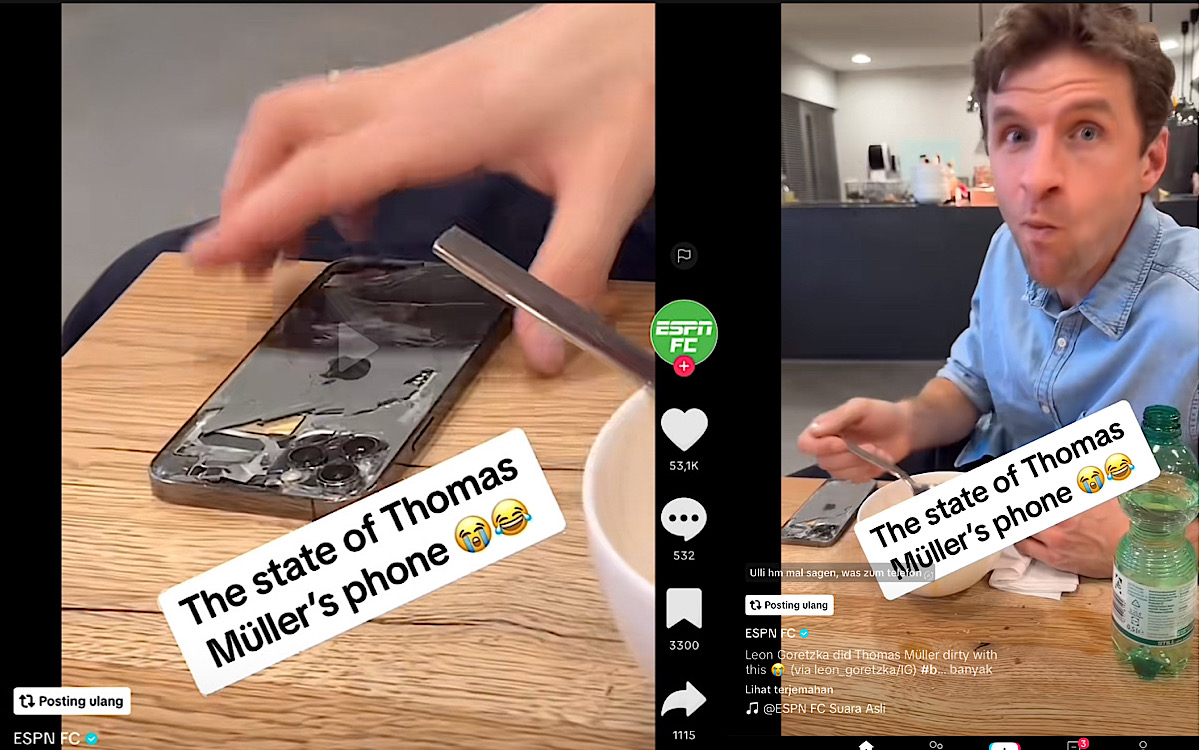 Thomas Muller Ditanya Leon Goretzka Mengapa Handphone Pecah Masih Dipakai? Yang Jawab Malah Netizen Indonesia 