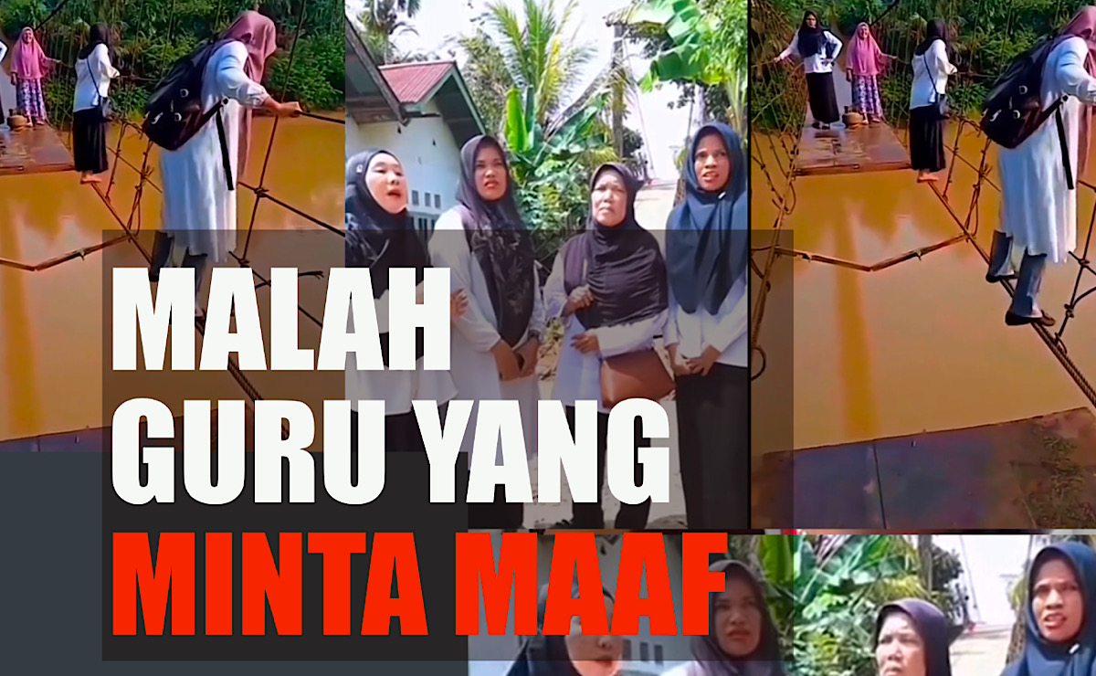 Alamak, Ibu Guru Nekat Aksi Mission Impossible Bergantung di Jembatan Merangin Minta Maaf