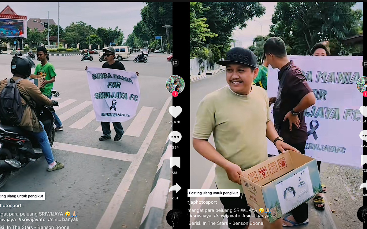 Sedih, Lihat Suporter Sriwijaya FC di Lampu Merah Palembang Kumpulkan Duit Receh Buat Dana ‘Klub Besar’   