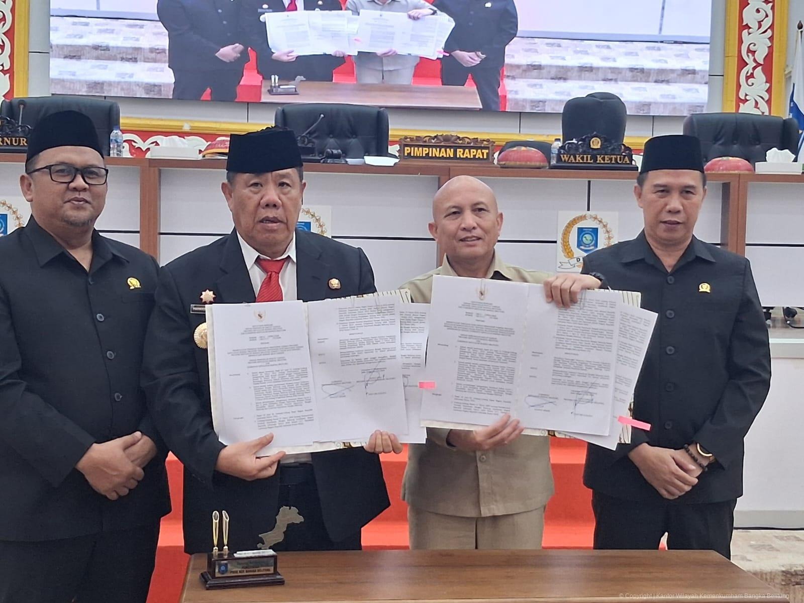 DPRD Babel Ketok Dua Perda Baru, Kemenkum Babel Tekankan Harmonisasi Regulasi