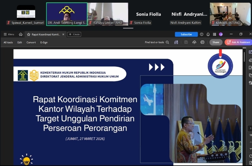 Kemenkum Sumsel Targetkan 185 Perseroan Perorangan, Dorong UMK Naik Kelas