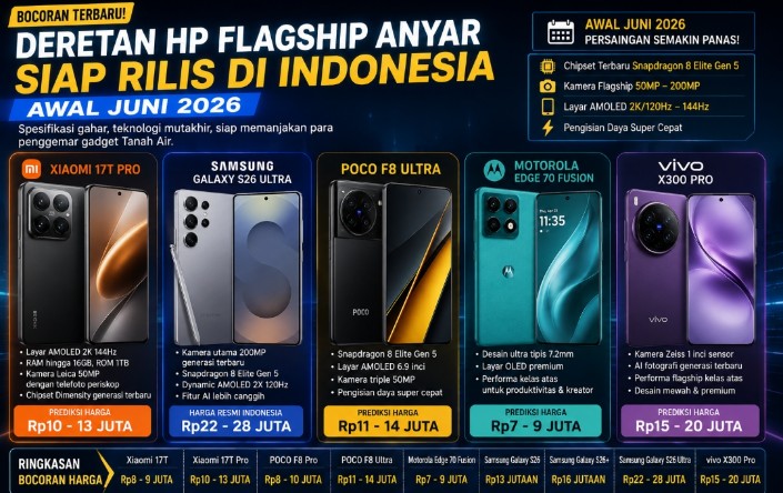 Deretan HP Flagship Anyar Siap Dirilis di Indonesia Awal Juni 2026, Ada yang Dibanderol Rp28 Juta