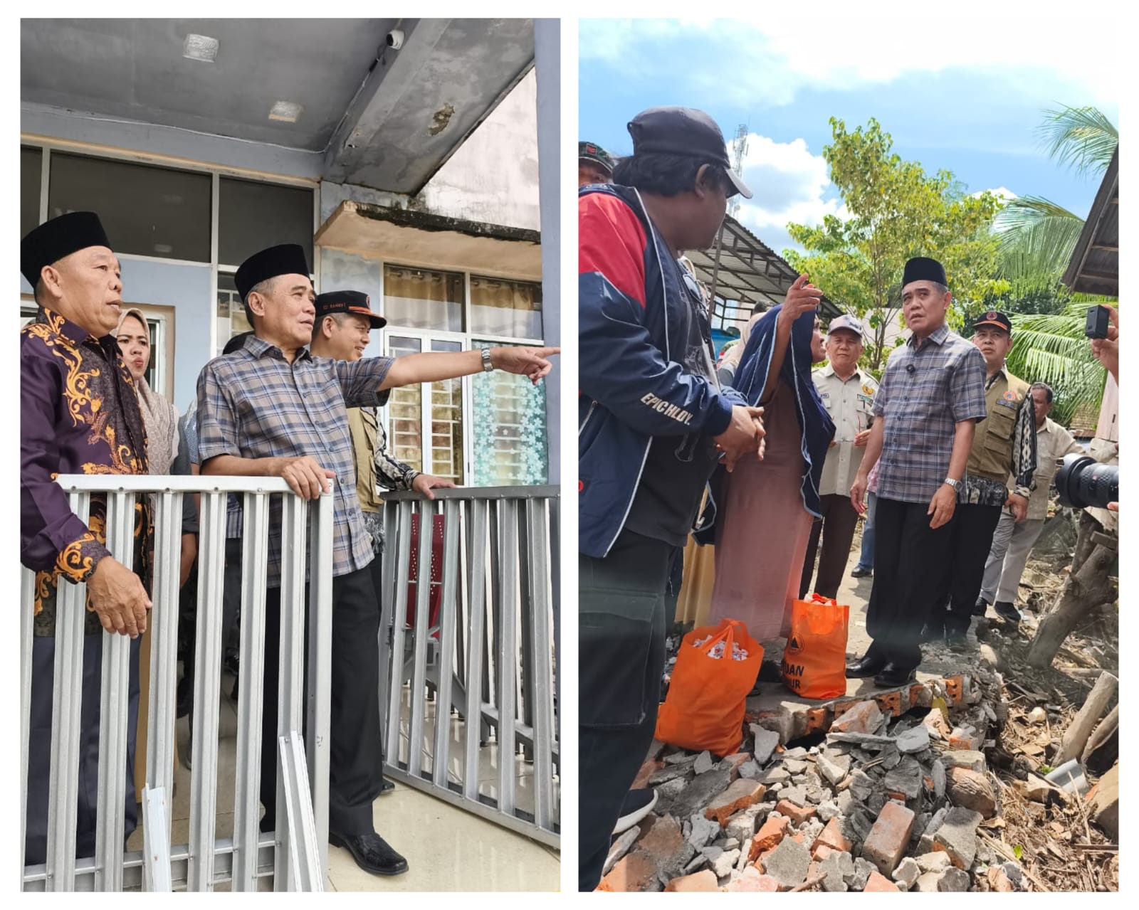 Wabup Ogan Ilir Berikan Bantuan untuk Korban Rumah Roboh di Kecamatan Payaraman Usai Diterjang Banjir