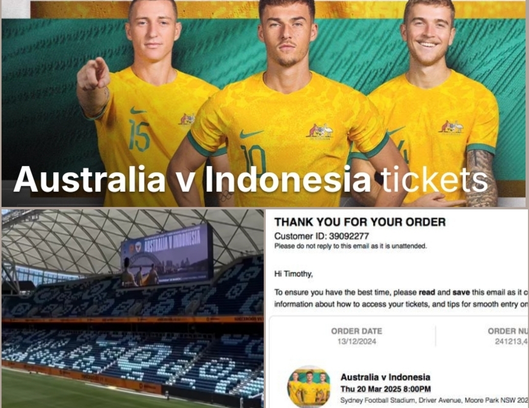 Membludak, Suporter Indonesia Serbu Laga Australia v Indonesia di Sydney Stadium, Tiket Melebihi Kuota 