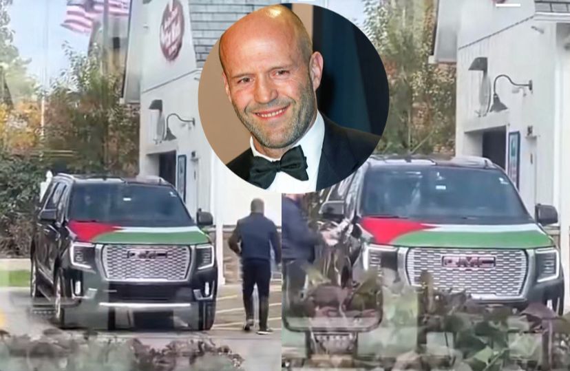  Aktor Hollywood Jason Statham Pasang Bendera Palestina di Mobil Mewahnya