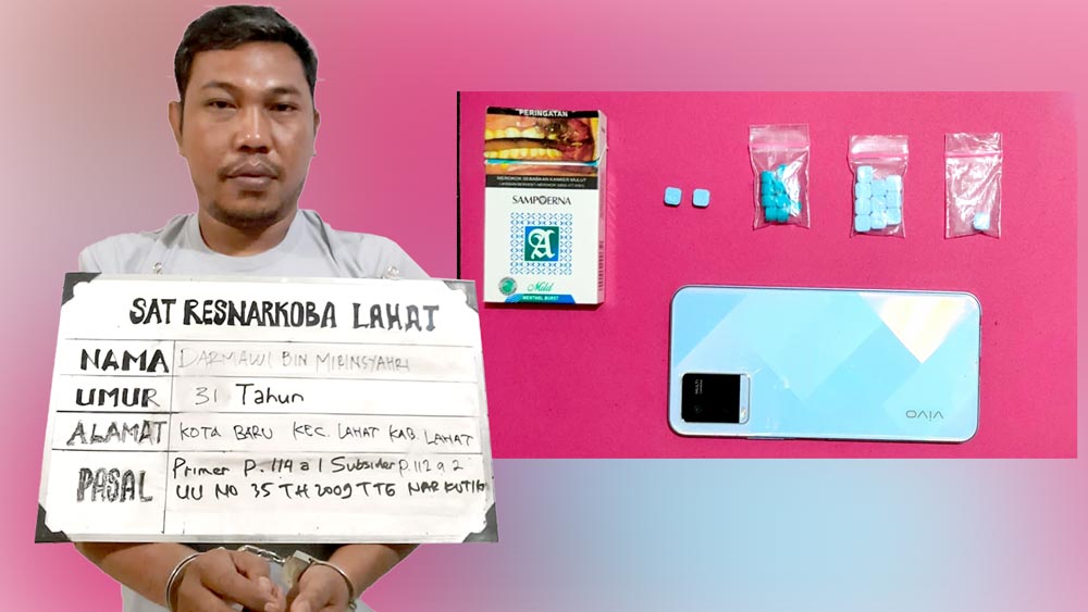 Pengedar Narkoba di Lahat Ditangkap, Simpan Pil Ekstasi di Wastafel Ruang Karaoke Keluarga 