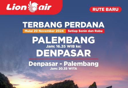 Bandara SMB II Tambah Rute Baru Palembang – Denpasar, Kapan Mulai Terbang?