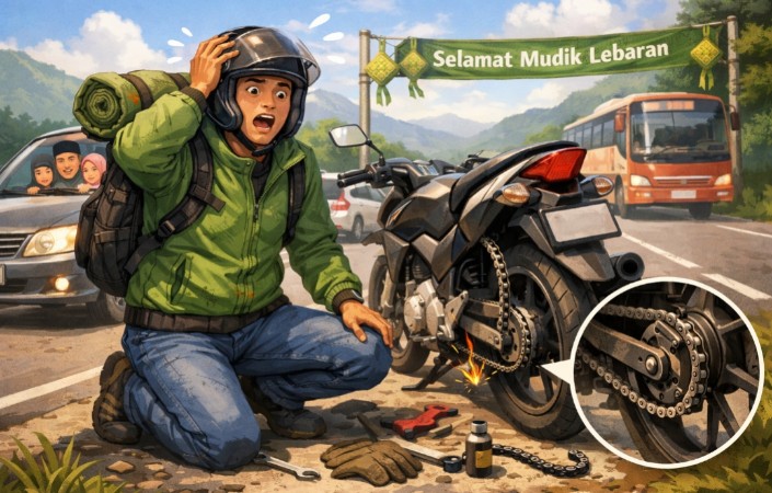 Rantai Motor Kendur atau Copot Saat Mudik? Ini Tips Darurat yang Bisa Selamatkan Perjalanan Anda