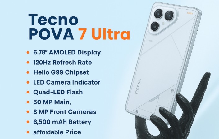 Tecno Pova 7 Ultra Guncang Pasar Ponsel Futuristik, Spesifikasi Mumpuni Refresh Rate 120 Hz
