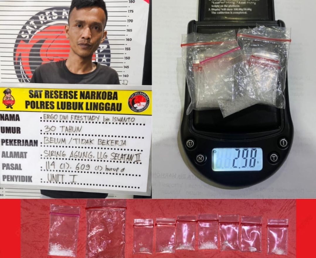 Sarjana di Lubuk Linggau Ditangkap Edarkan Sabu, Polisi Sita 14 Paket