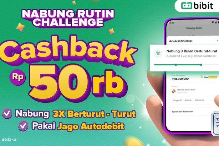 Nabung Rutin Challenge Pakai Bank Jago, Dapatkan Uang Jajan Hingga Rp50 Ribu