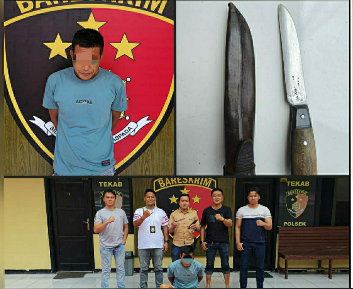 Polsek Indralaya Amankan Seorang Pria di Depan SPBU Muara Meranjat, Saat Ungkap Kasus Kepemilikan Sajam