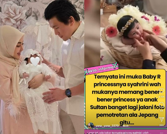 Imutnya Muka Baby R Mirip Princess Syahrini dan Reino Barack Beredar di Instagram