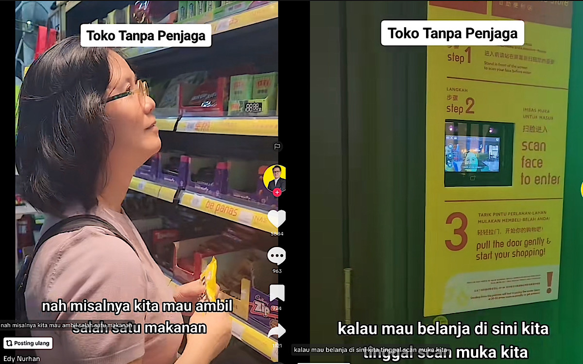 Mini Market di Malaysia Tanpa Penjaga, Masuk Scan Wajah dan Saat Membeli, Netizen Konoha Langsung Komen Jahil 
