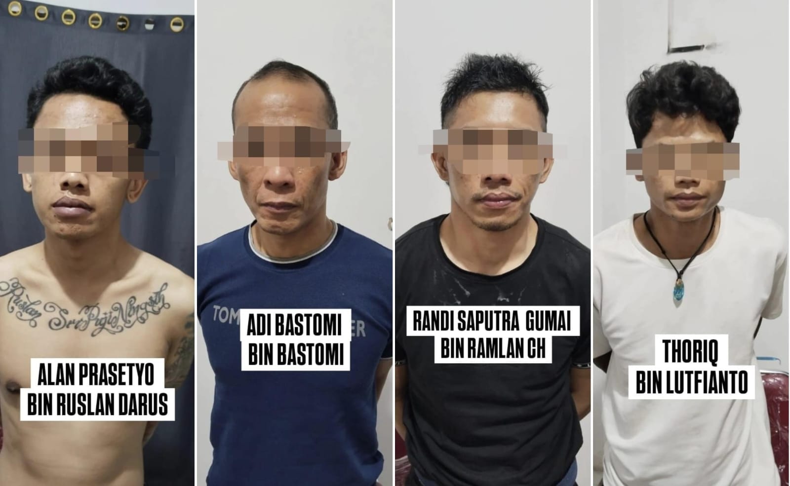 Jatanras Polda Sumsel Sergap Seorang Pecatan Polri dan 3 Rekannya, Temukan Senpi dan Sabu