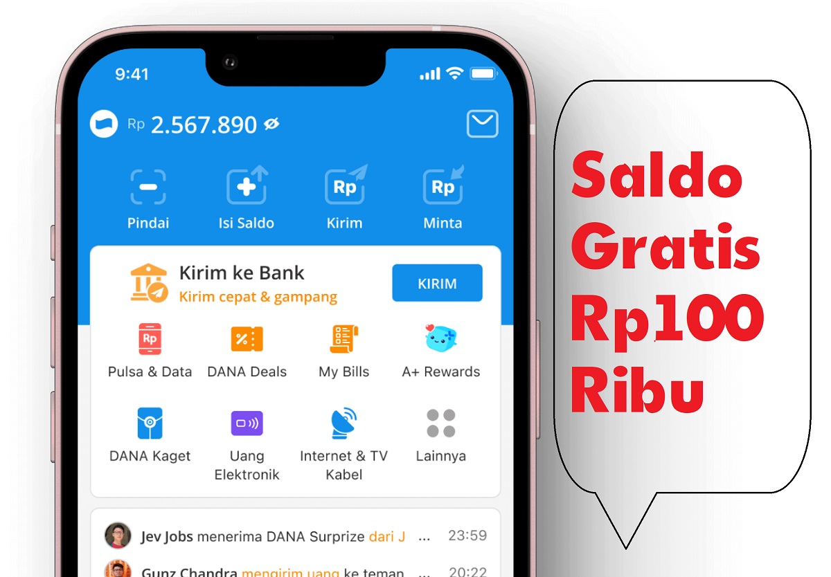 Saldo Gratis Rp100.000 untuk Pengguna Aplikasi DANA Aktif, Klaim Link DANA Kaget